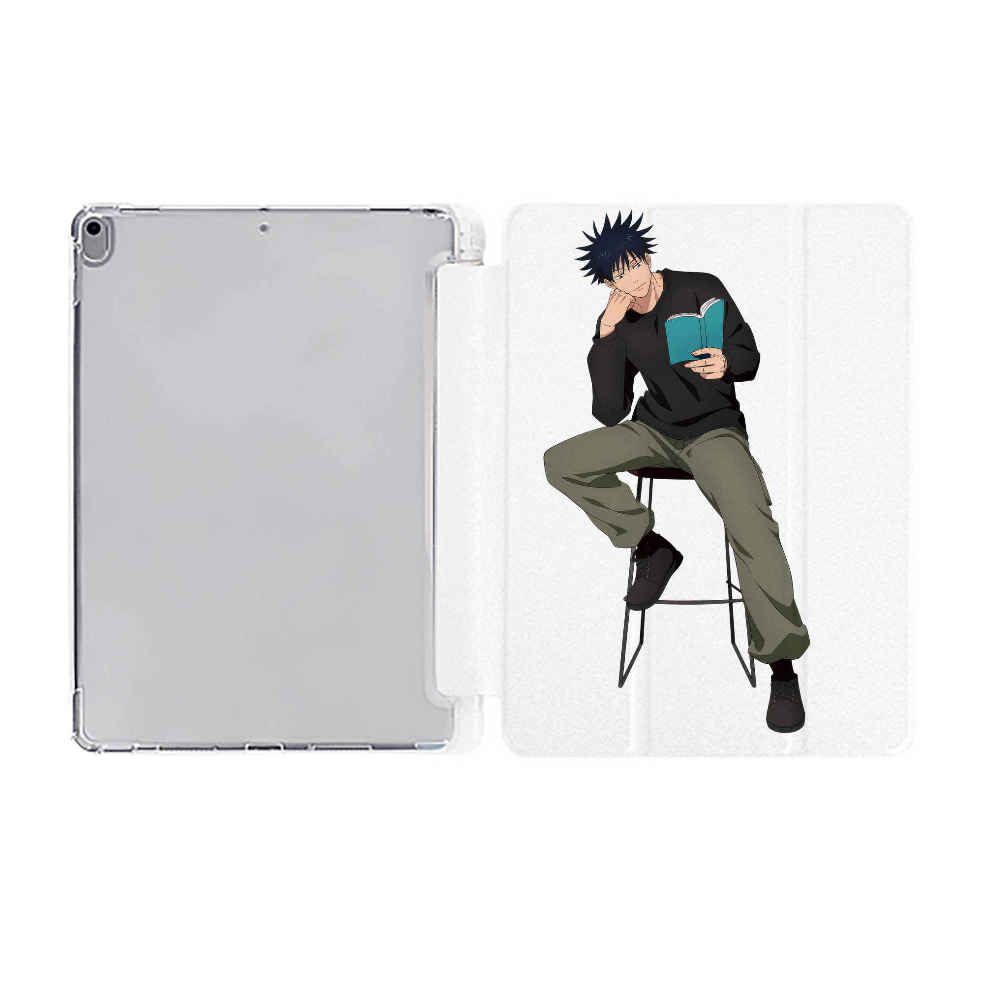 （画像用） 呪術廻戦 Jujutsu Kaisen IPad ケース ペン収納付き 三つ折りスタンド PUレザー×シリコン 対応機種9.5/10.5/10.9インチ